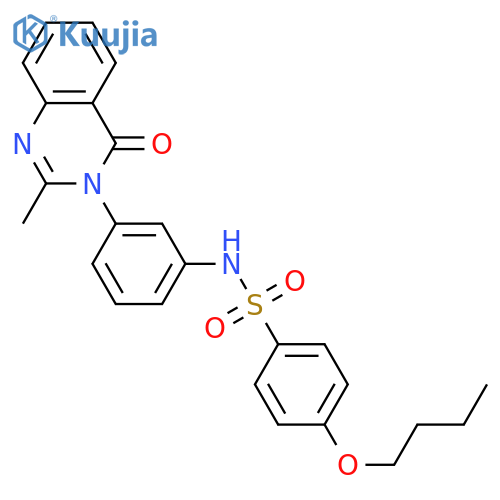 4-butoxy-N-3-(2-methyl-4-oxo-3,4-dihydroquinazolin-3-yl)phenylbenzene-1-sulfonamide structure