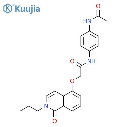 N-(4-acetamidophenyl)-2-(1-oxo-2-propyl-1,2-dihydroisoquinolin-5-yl)oxyacetamide structure