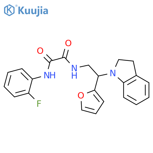 N-2-(2,3-dihydro-1H-indol-1-yl)-2-(furan-2-yl)ethyl-N'-(2-fluorophenyl)ethanediamide structure