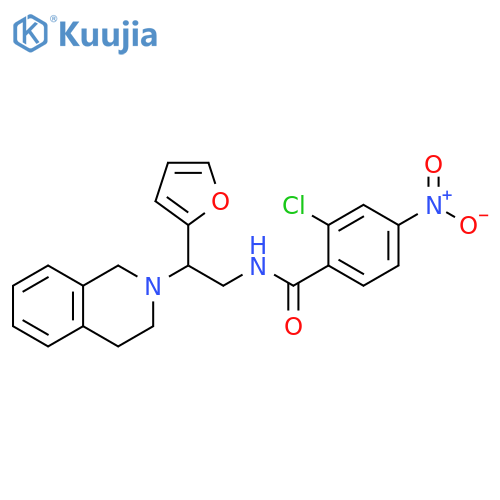 2-chloro-N-2-(furan-2-yl)-2-(1,2,3,4-tetrahydroisoquinolin-2-yl)ethyl-4-nitrobenzamide structure