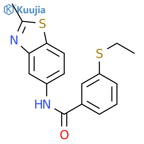 3-(ethylsulfanyl)-N-(2-methyl-1,3-benzothiazol-5-yl)benzamide structure
