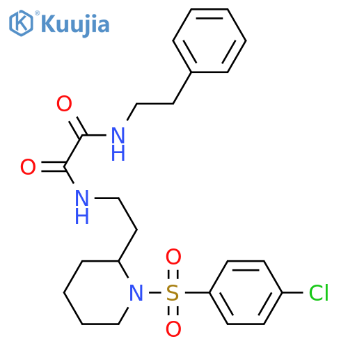 N-{2-1-(4-chlorobenzenesulfonyl)piperidin-2-ylethyl}-N'-(2-phenylethyl)ethanediamide structure