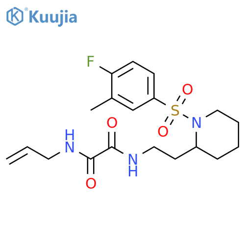 N'-{2-1-(4-fluoro-3-methylbenzenesulfonyl)piperidin-2-ylethyl}-N-(prop-2-en-1-yl)ethanediamide structure