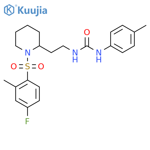 3-{2-1-(4-fluoro-2-methylbenzenesulfonyl)piperidin-2-ylethyl}-1-(4-methylphenyl)urea structure