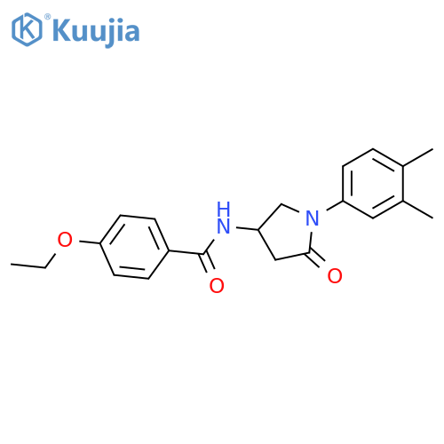N-1-(3,4-dimethylphenyl)-5-oxopyrrolidin-3-yl-4-ethoxybenzamide structure