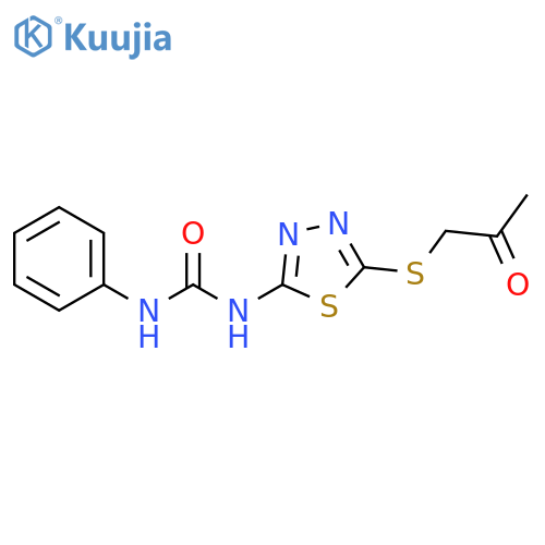 3-{5-(2-oxopropyl)sulfanyl-1,3,4-thiadiazol-2-yl}-1-phenylurea structure