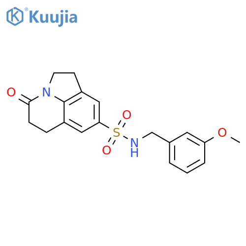 N-(3-methoxyphenyl)methyl-11-oxo-1-azatricyclo6.3.1.0^{4,12}dodeca-4(12),5,7-triene-6-sulfonamide structure