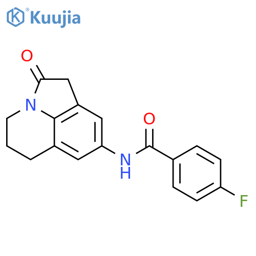 4-fluoro-N-{2-oxo-1-azatricyclo6.3.1.0^{4,12}dodeca-4,6,8(12)-trien-6-yl}benzamide structure