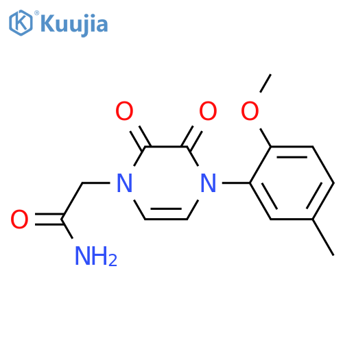 2-4-(2-methoxy-5-methylphenyl)-2,3-dioxo-1,2,3,4-tetrahydropyrazin-1-ylacetamide structure