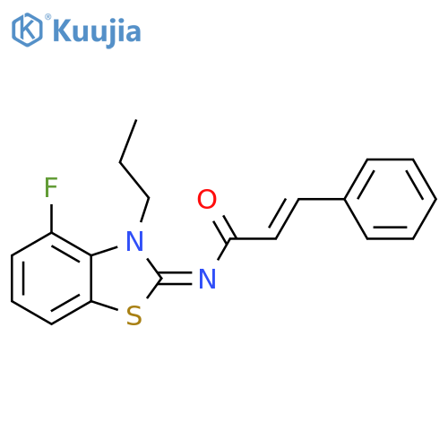 (2E)-N-(2Z)-4-fluoro-3-propyl-2,3-dihydro-1,3-benzothiazol-2-ylidene-3-phenylprop-2-enamide structure