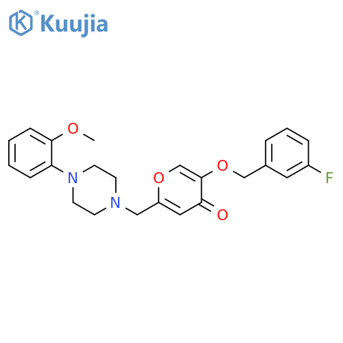 5-(3-fluorophenyl)methoxy-2-{4-(2-methoxyphenyl)piperazin-1-ylmethyl}-4H-pyran-4-one structure