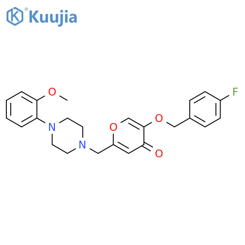5-(4-fluorophenyl)methoxy-2-{4-(2-methoxyphenyl)piperazin-1-ylmethyl}-4H-pyran-4-one structure