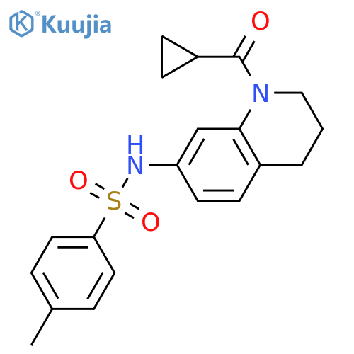 N-(1-cyclopropanecarbonyl-1,2,3,4-tetrahydroquinolin-7-yl)-4-methylbenzene-1-sulfonamide structure