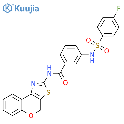 N-{4H-chromeno4,3-d1,3thiazol-2-yl}-3-(4-fluorobenzenesulfonamido)benzamide structure