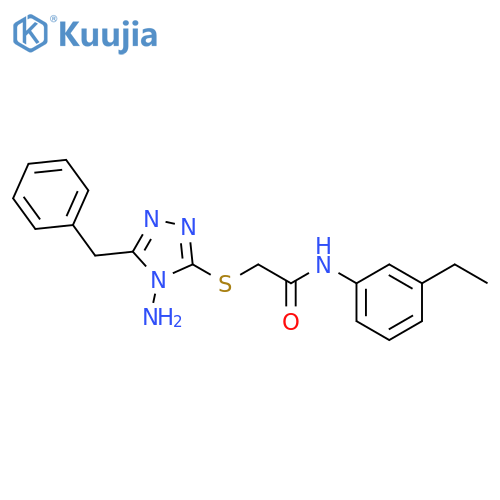 2-(4-amino-5-benzyl-4H-1,2,4-triazol-3-yl)sulfanyl-N-(3-ethylphenyl)acetamide structure