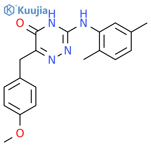 3-(2,5-dimethylphenyl)amino-6-(4-methoxyphenyl)methyl-4,5-dihydro-1,2,4-triazin-5-one structure