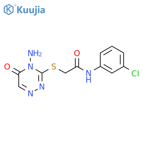 2-(4-amino-5-oxo-4,5-dihydro-1,2,4-triazin-3-yl)sulfanyl-N-(3-chlorophenyl)acetamide structure