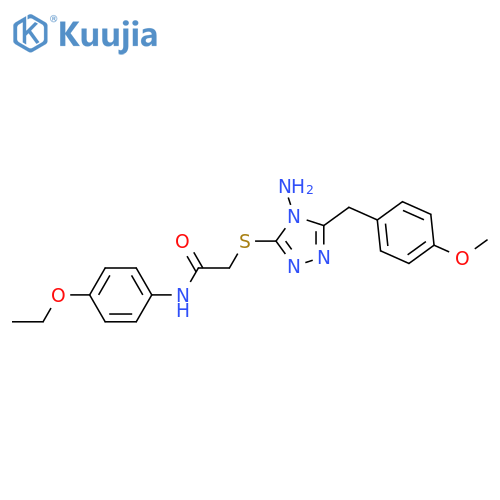 2-({4-amino-5-(4-methoxyphenyl)methyl-4H-1,2,4-triazol-3-yl}sulfanyl)-N-(4-ethoxyphenyl)acetamide structure