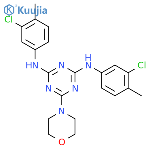 N2,N4-bis(3-chloro-4-methylphenyl)-6-(morpholin-4-yl)-1,3,5-triazine-2,4-diamine structure