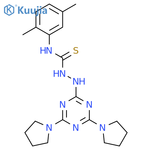 3-{4,6-bis(pyrrolidin-1-yl)-1,3,5-triazin-2-ylamino}-1-(2,5-dimethylphenyl)thiourea structure