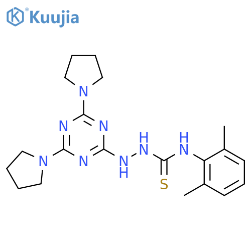 3-{4,6-bis(pyrrolidin-1-yl)-1,3,5-triazin-2-ylamino}-1-(2,6-dimethylphenyl)thiourea structure