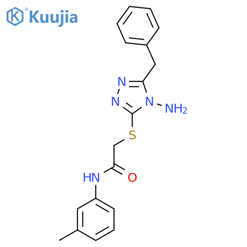 2-(4-amino-5-benzyl-4H-1,2,4-triazol-3-yl)sulfanyl-N-(3-methylphenyl)acetamide structure