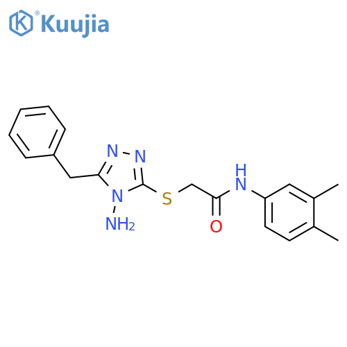 2-(4-amino-5-benzyl-4H-1,2,4-triazol-3-yl)sulfanyl-N-(3,4-dimethylphenyl)acetamide structure
