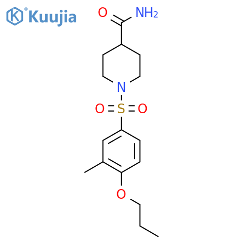 1-(3-methyl-4-propoxybenzenesulfonyl)piperidine-4-carboxamide structure
