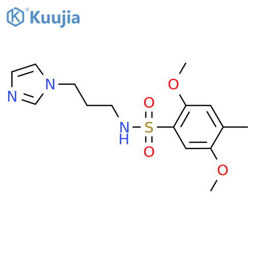 N-3-(1H-imidazol-1-yl)propyl-2,5-dimethoxy-4-methylbenzene-1-sulfonamide structure