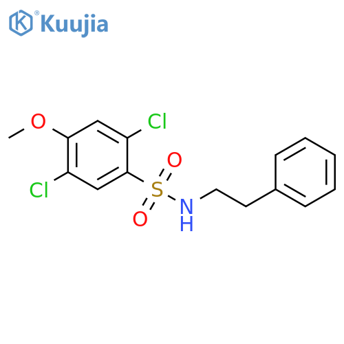 2,5-dichloro-4-methoxy-N-(2-phenylethyl)benzene-1-sulfonamide structure