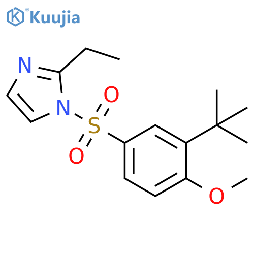 1-(3-tert-butyl-4-methoxybenzenesulfonyl)-2-ethyl-1H-imidazole structure