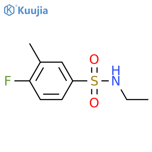 N-ethyl-4-fluoro-3-methylbenzene-1-sulfonamide structure