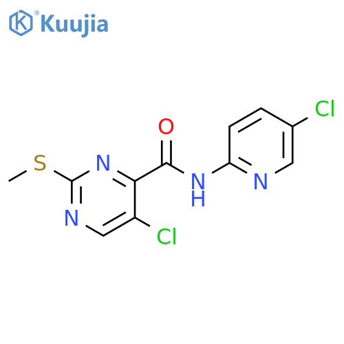 5-chloro-N-(5-chloropyridin-2-yl)-2-(methylsulfanyl)pyrimidine-4-carboxamide structure