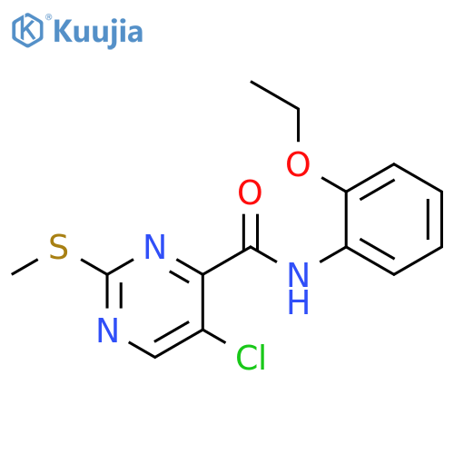 5-chloro-N-(2-ethoxyphenyl)-2-(methylsulfanyl)pyrimidine-4-carboxamide structure