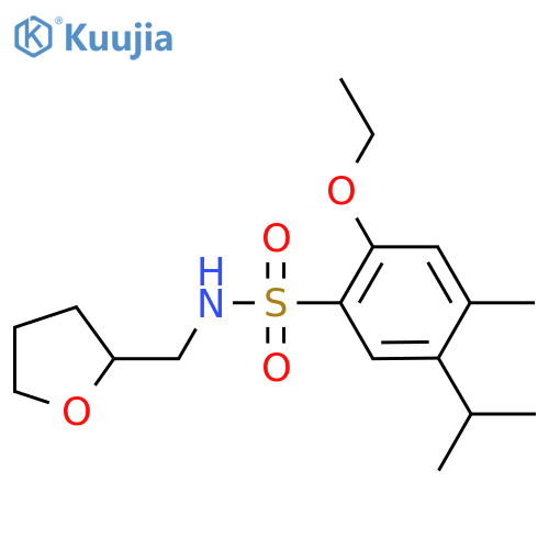 2-ethoxy-4-methyl-N-(oxolan-2-yl)methyl-5-(propan-2-yl)benzene-1-sulfonamide structure