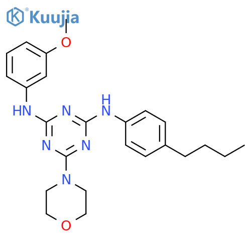 N2-(4-butylphenyl)-N4-(3-methoxyphenyl)-6-(morpholin-4-yl)-1,3,5-triazine-2,4-diamine structure