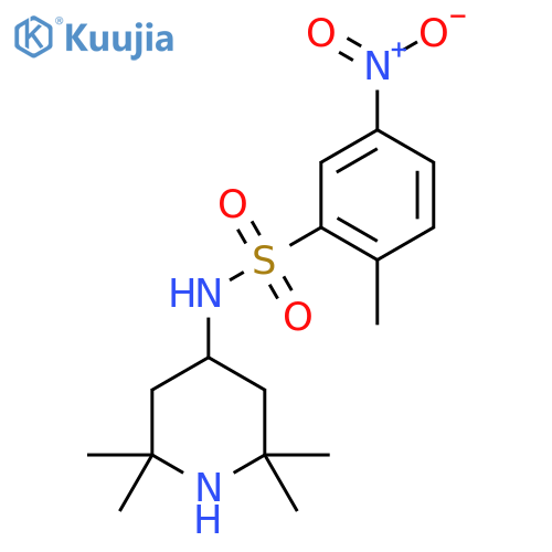 2-methyl-5-nitro-N-(2,2,6,6-tetramethylpiperidin-4-yl)benzene-1-sulfonamide structure