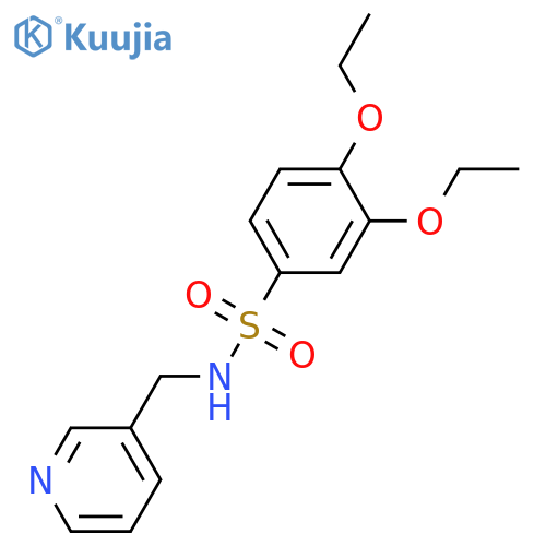 3,4-diethoxy-N-(pyridin-3-yl)methylbenzene-1-sulfonamide structure