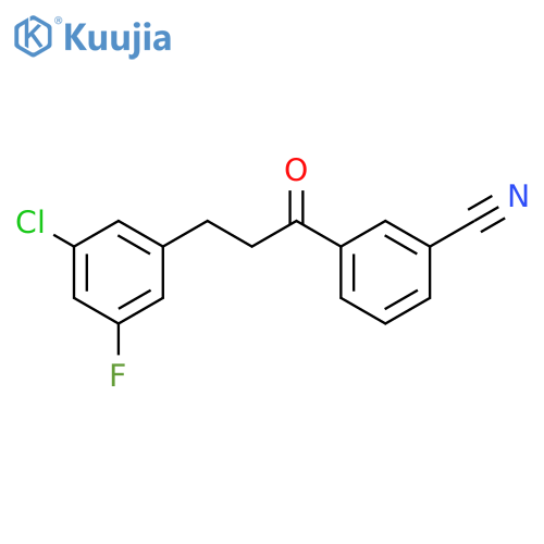 3-[3-(3-chloro-5-fluorophenyl)propanoyl]benzonitrile structure