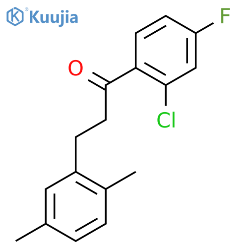 1-(2-chloro-4-fluoro-phenyl)-3-(2,5-dimethylphenyl)propan-1-one structure