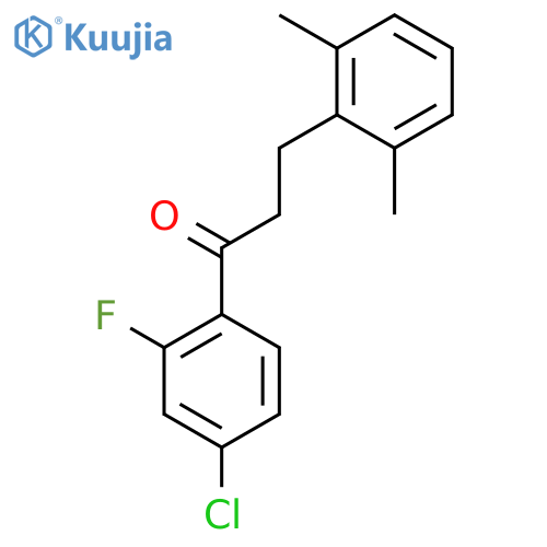 1-(4-chloro-2-fluorophenyl)-3-(2,6-dimethylphenyl)propan-1-one structure