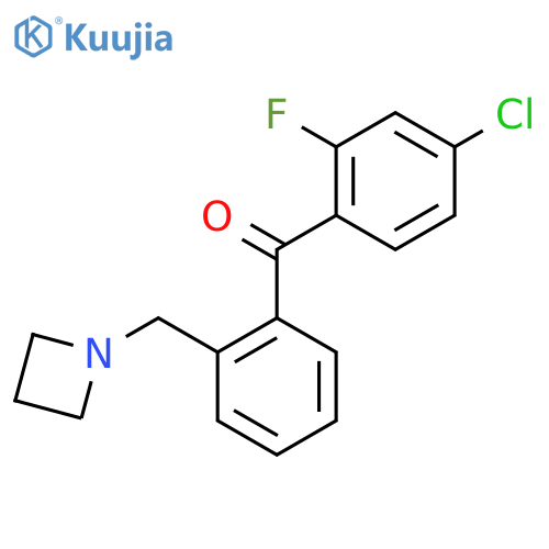 [2-(azetidin-1-ylmethyl)phenyl]-(4-chloro-2-fluorophenyl)methanone structure