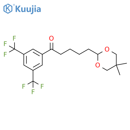 1-[3,5-bis(trifluoromethyl)phenyl]-5-(5,5-dimethyl-1,3-dioxan-2-yl)pentan-1-one structure