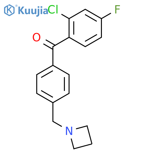 [4-(azetidin-1-ylmethyl)phenyl]-(2-chloro-4-fluorophenyl)methanone structure