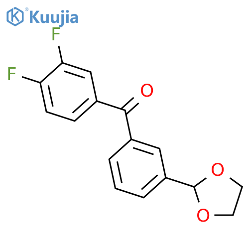 (3,4-difluorophenyl)-[3-(1,3-dioxolan-2-yl)phenyl]methanone structure