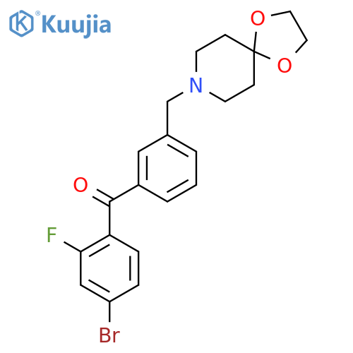 (4-bromo-2-fluoro-phenyl)-[3-(1,4-dioxa-8-azaspiro[4.5]decan-8-ylmethyl)phenyl]methanone structure