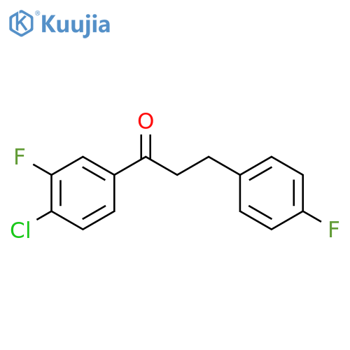 1-(4-chloro-3-fluoro-phenyl)-3-(4-fluorophenyl)propan-1-one structure