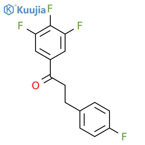 3-(4-fluorophenyl)-1-(3,4,5-trifluorophenyl)propan-1-one structure