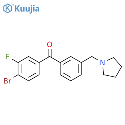 (4-bromo-3-fluoro-phenyl)-[3-(pyrrolidin-1-ylmethyl)phenyl]methanone structure
