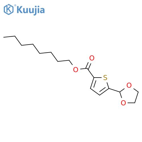Octyl 5-(1,3-dioxolan-2-yl)-2-thiophenecarboxylate structure